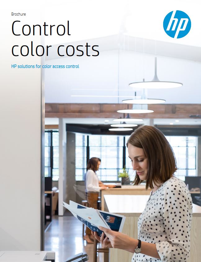 HP Control Color Costs Brochure Cover, HP, Hewlett Packard, Advanced Business Solutions, Xerox, Lexmark, HP, Copier, Printer, MFP, Florida, FL