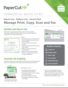 Commercial Flyer Cover, Papercut MF, Advanced Business Solutions, Xerox, Lexmark, HP, Copier, Printer, MFP, Florida, FL