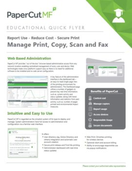 Education Flyer Cover, Papercut MF, Advanced Business Solutions, Xerox, Lexmark, HP, Copier, Printer, MFP, Florida, FL