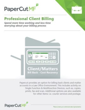 Professional Client Billing Cover, Papercut MF, Advanced Business Solutions, Xerox, Lexmark, HP, Copier, Printer, MFP, Florida, FL